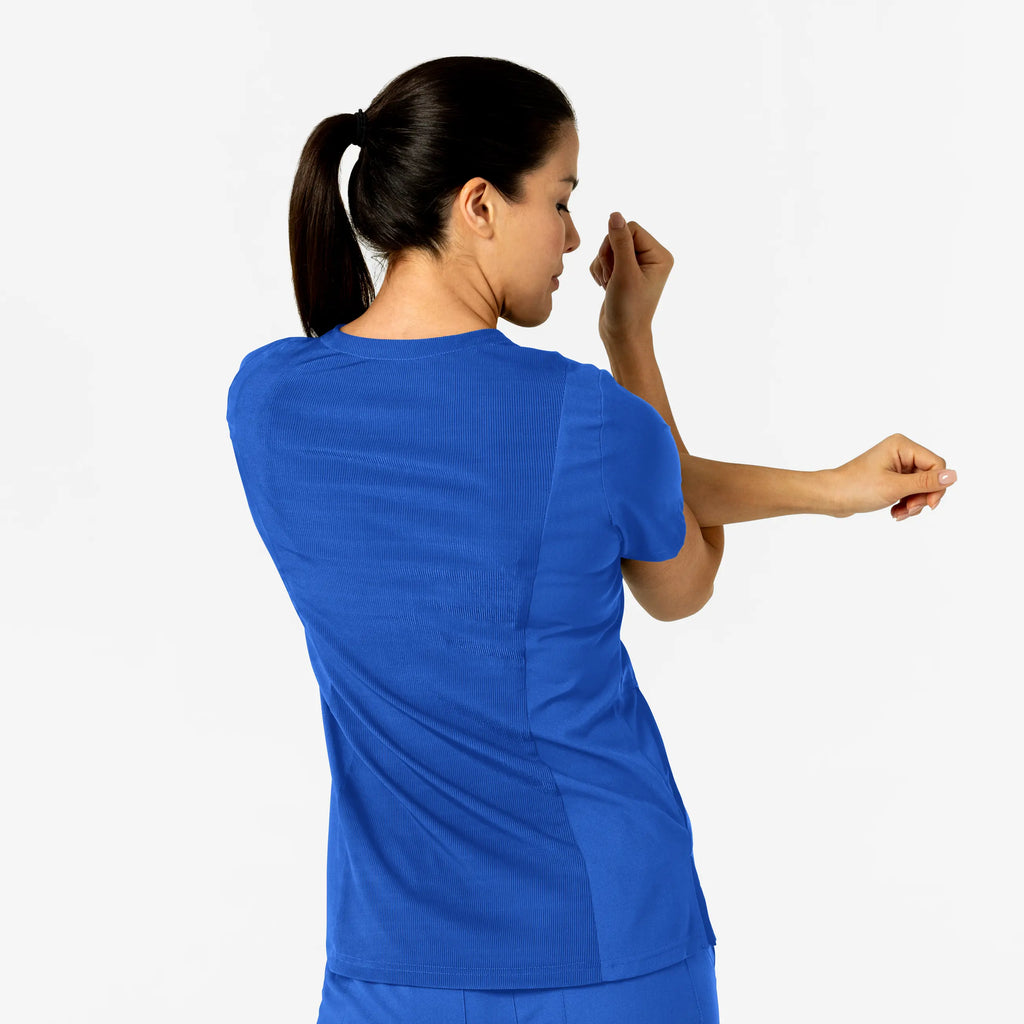 Wink Scrubs Women's W123 Flex-n-Reach V-Neck Scrub Top Royal Blue | scrub-supply.com