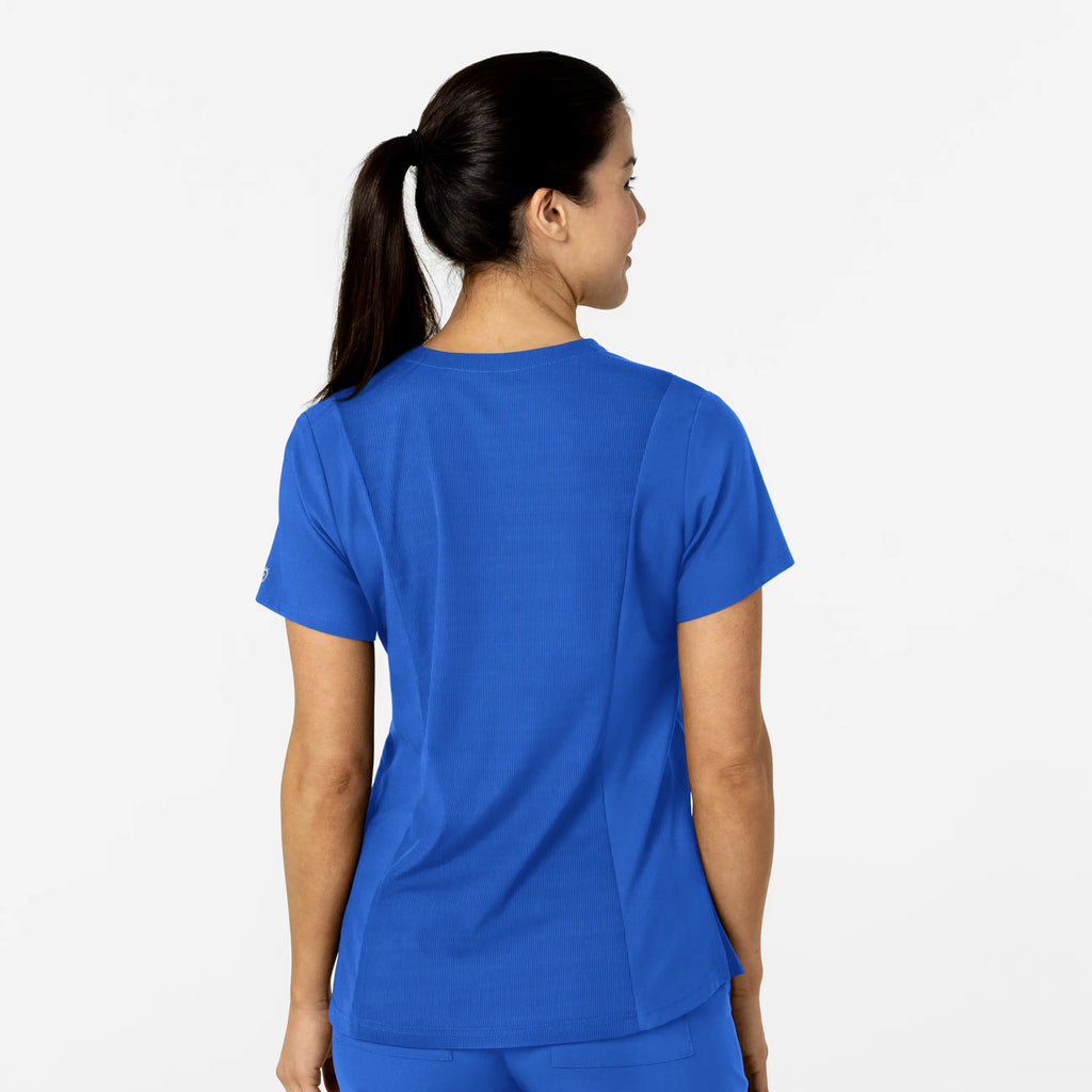 Wink Scrubs Women's W123 Flex-n-Reach V-Neck Scrub Top Royal Blue | scrub-supply.com