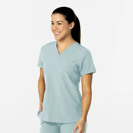 Wink Scrubs Women's W123 Flex-n-Reach V-Neck Scrub Top Sky Blue | scrub-supply.com