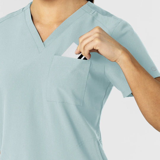 Wink Scrubs Women's W123 Flex-n-Reach V-Neck Scrub Top Sky Blue | scrub-supply.com