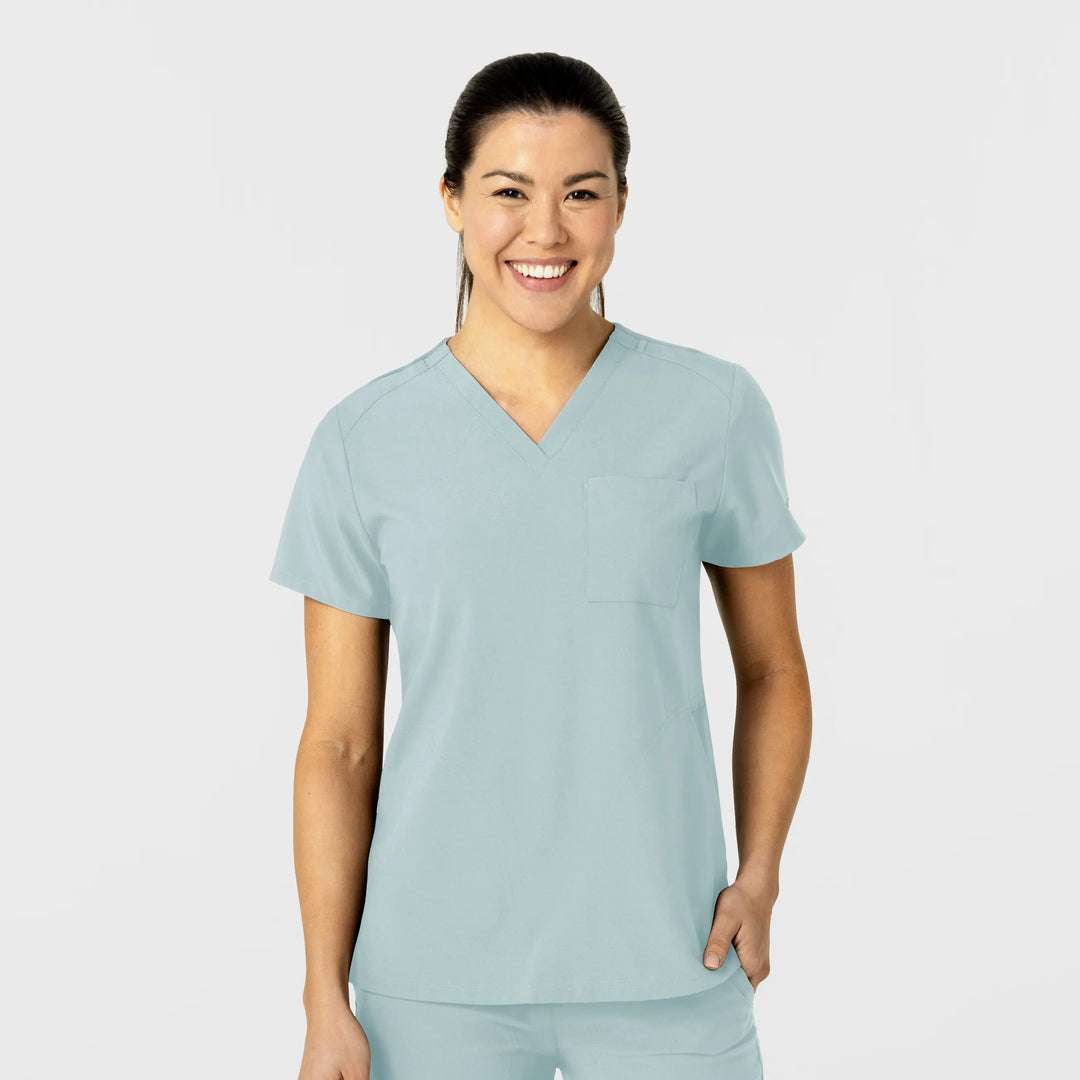 Wink Scrubs Women's W123 Flex-n-Reach V-Neck Scrub Top Sky Blue | scrub-supply.com