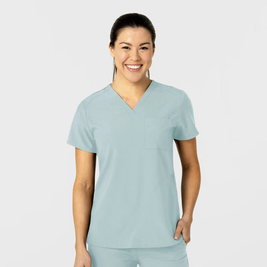 Wink Scrubs Women's W123 Flex-n-Reach V-Neck Scrub Top Sky Blue | scrub-supply.com