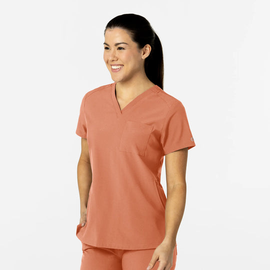 Wink Scrubs Women's W123 Flex-n-Reach V-Neck Scrub Top Terracotta | scrub-supply.com
