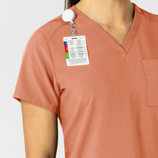 Wink Scrubs Women's W123 Flex-n-Reach V-Neck Scrub Top Terracotta | scrub-supply.com