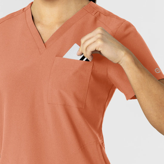 Wink Scrubs Women's W123 Flex-n-Reach V-Neck Scrub Top Terracotta | scrub-supply.com