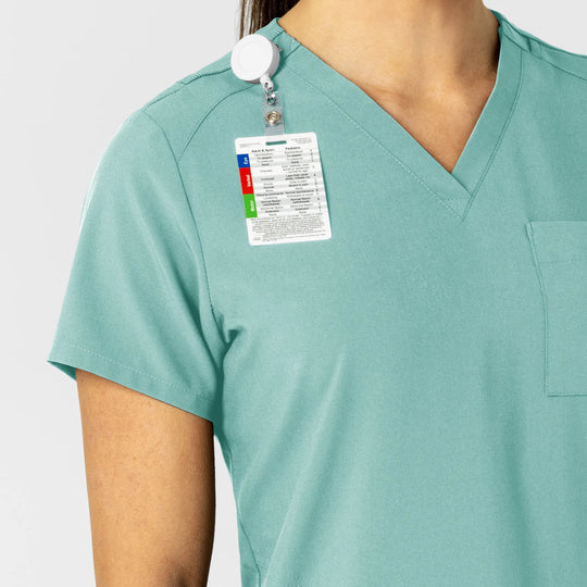 Wink Scrubs Women's W123 Flex-n-Reach V-Neck Scrub Top Turquoise | scrub-supply.com