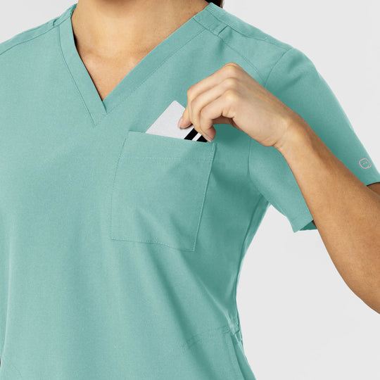 Wink Scrubs Women's W123 Flex-n-Reach V-Neck Scrub Top Turquoise | scrub-supply.com