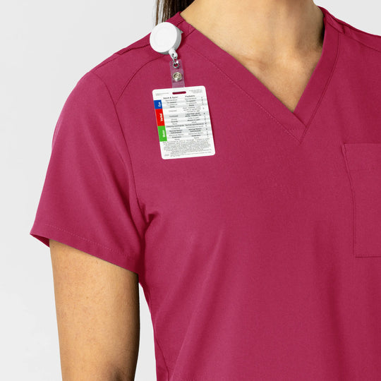 Wink Scrubs Women's W123 Flex-n-Reach V-Neck Scrub Top Viva Magenta | scrub-supply.com