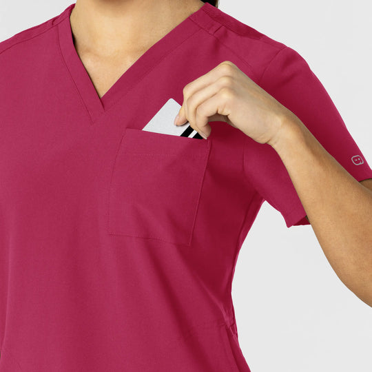 Wink Scrubs Women's W123 Flex-n-Reach V-Neck Scrub Top Viva Magenta | scrub-supply.com