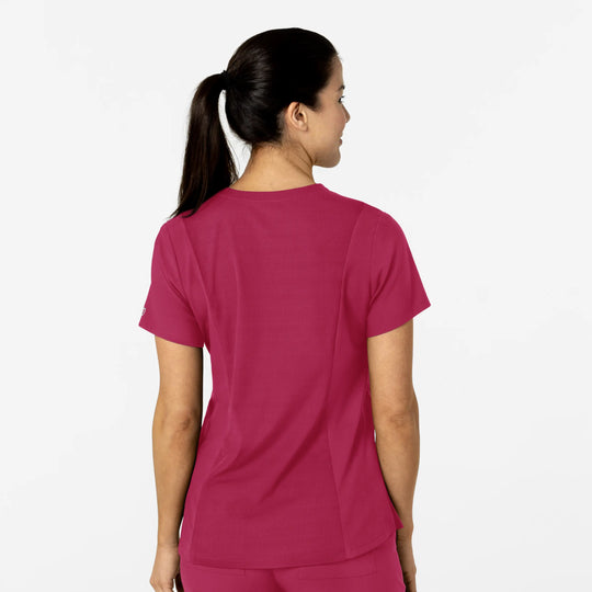 Wink Scrubs Women's W123 Flex-n-Reach V-Neck Scrub Top Viva Magenta | scrub-supply.com