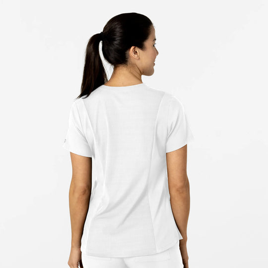 Wink Scrubs Women's W123 Flex-n-Reach V-Neck Scrub Top White | scrub-supply.com