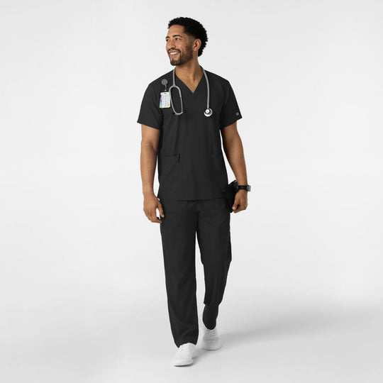 Wink Scrubs Unisex Boundless V-Neck Scrub Top Black | scrub-supply.com