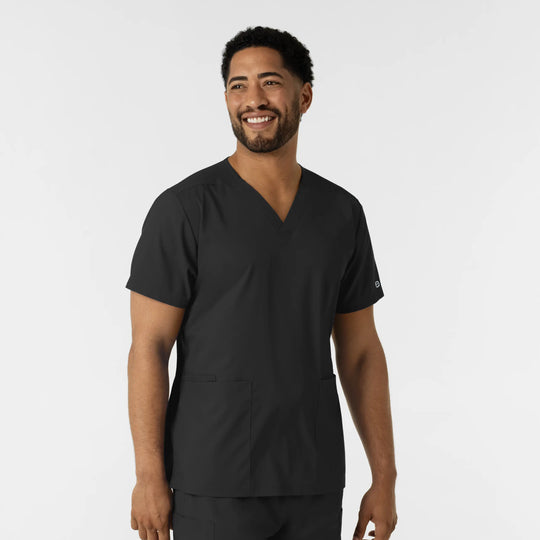 Wink Scrubs Unisex Boundless V-Neck Scrub Top Black | scrub-supply.com