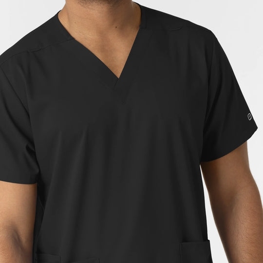 Wink Scrubs Unisex Boundless V-Neck Scrub Top Black | scrub-supply.com