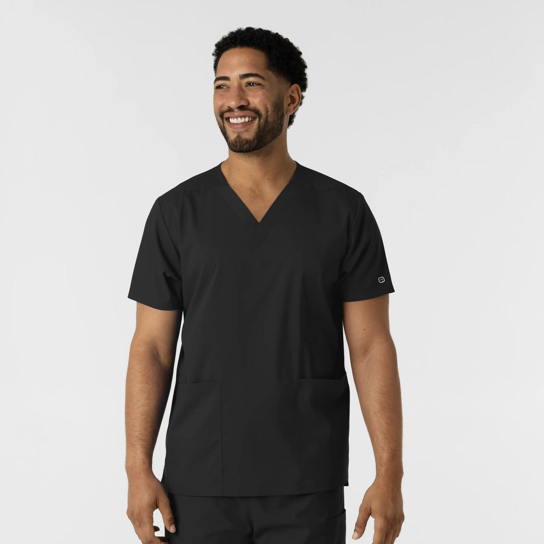 Wink Scrubs Unisex Boundless V-Neck Scrub Top Black | scrub-supply.com