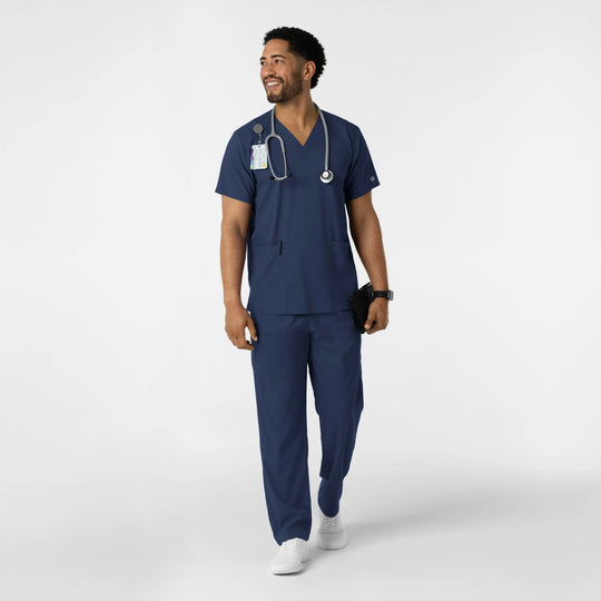 Wink Scrubs Unisex Boundless V-Neck Scrub Top Navy | scrub-supply.com