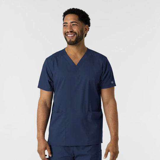 Wink Scrubs Unisex Boundless V-Neck Scrub Top Navy | scrub-supply.com