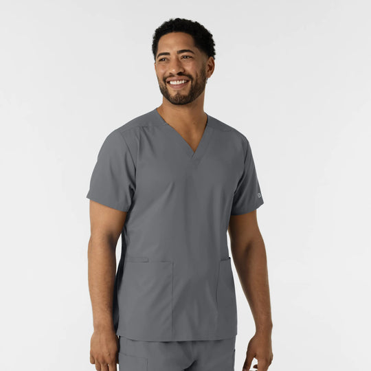 Wink Scrubs Unisex Boundless V-Neck Scrub Top Pewter | scrub-supply.com