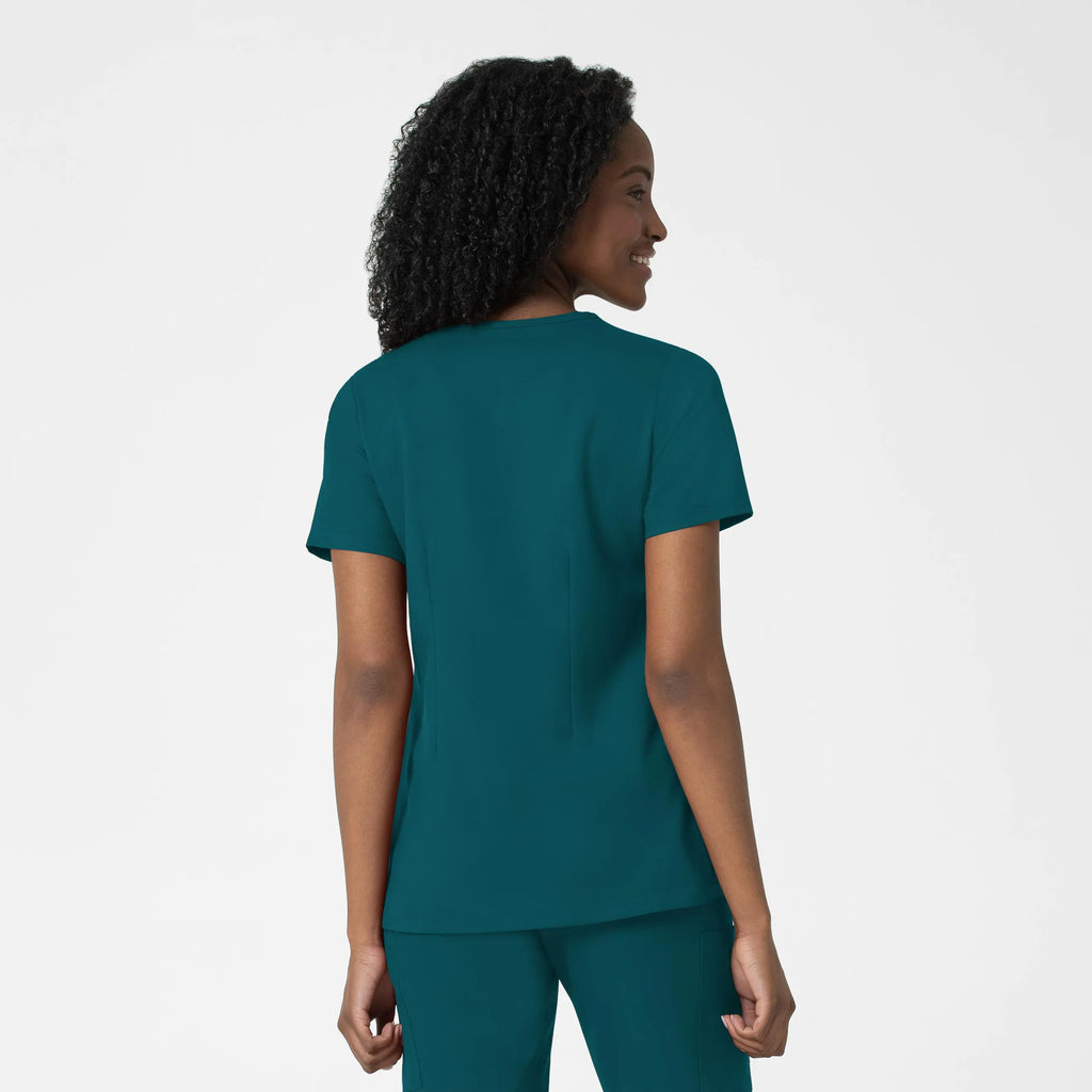 Wink Scrubs Women's Fitted 3-Pocket V-Neck Scrub Top Caribbean Blue | scrub-supply.com