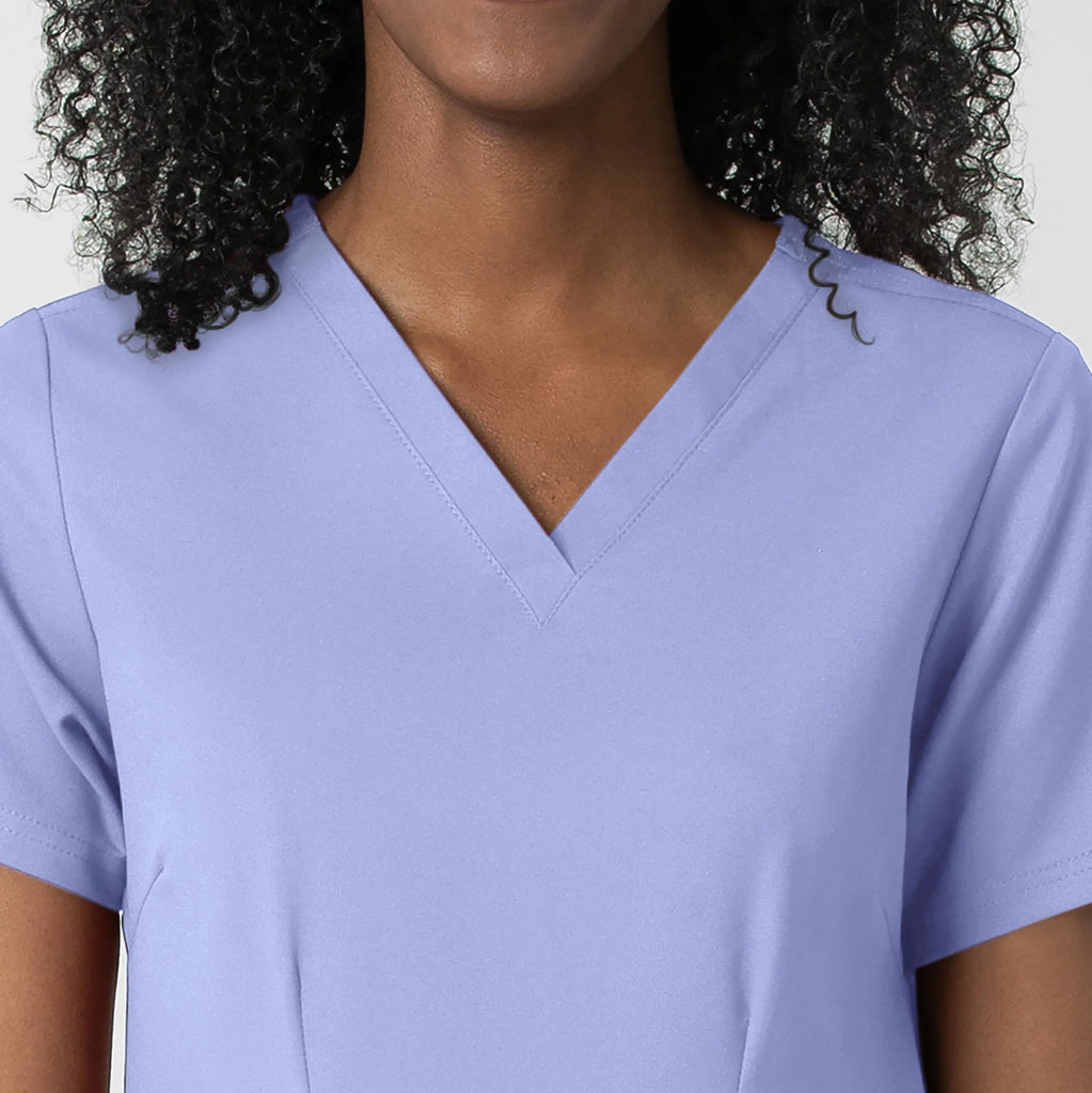 Wink Scrubs Women's Fitted 3-Pocket V-Neck Scrub Top Ceil Blue | scrub-supply.com