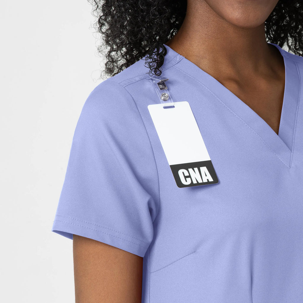 Wink Scrubs Women's Fitted 3-Pocket V-Neck Scrub Top Ceil Blue | scrub-supply.com