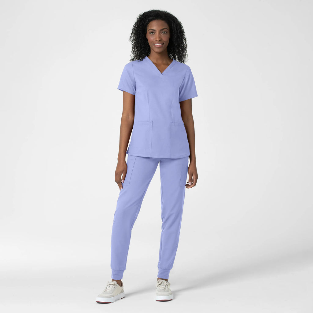 Wink Scrubs Women's Fitted 3-Pocket V-Neck Scrub Top Ceil Blue | scrub-supply.com