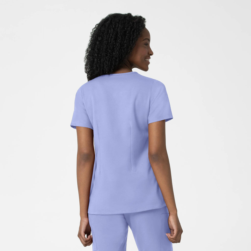 Wink Scrubs Women's Fitted 3-Pocket V-Neck Scrub Top Ceil Blue | scrub-supply.com