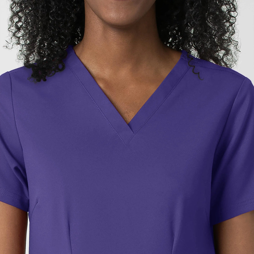 Wink Scrubs Women's Fitted 3-Pocket V-Neck Scrub Top Grape | scrub-supply.com