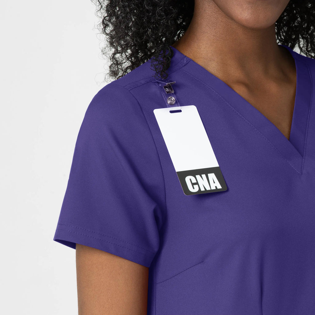 Wink Scrubs Women's Fitted 3-Pocket V-Neck Scrub Top Grape | scrub-supply.com