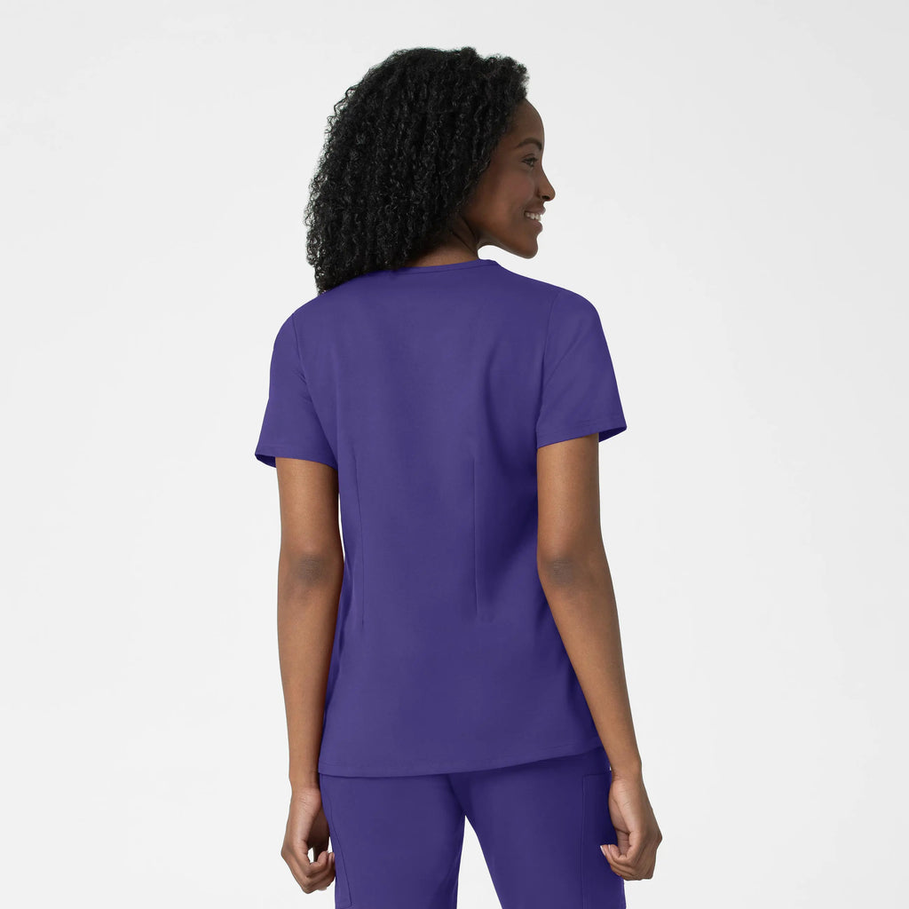 Wink Scrubs Women's Fitted 3-Pocket V-Neck Scrub Top Grape | scrub-supply.com