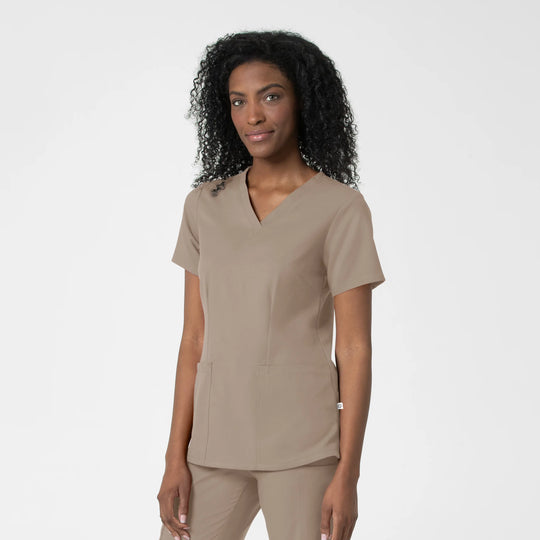 Wink Scrubs Women's Fitted 3-Pocket V-Neck Scrub Top Haze | scrub-supply.com