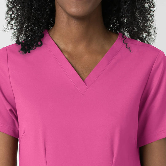 Wink Scrubs Women's Fitted 3-Pocket V-Neck Scrub Top Hot Pink | scrub-supply.com