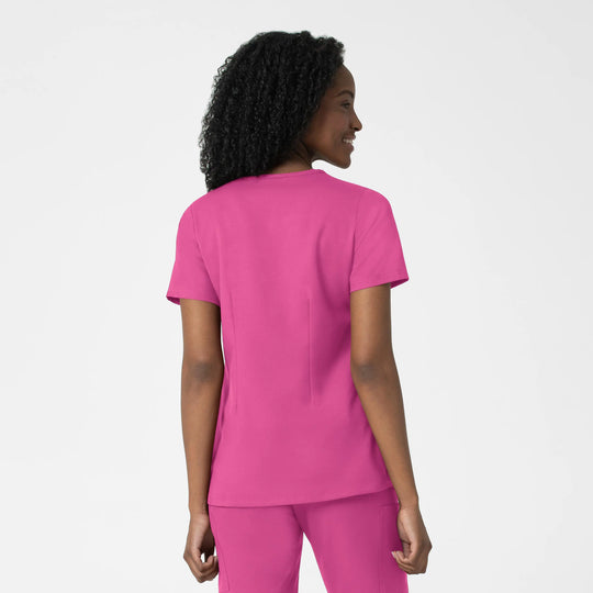Wink Scrubs Women's Fitted 3-Pocket V-Neck Scrub Top Hot Pink | scrub-supply.com