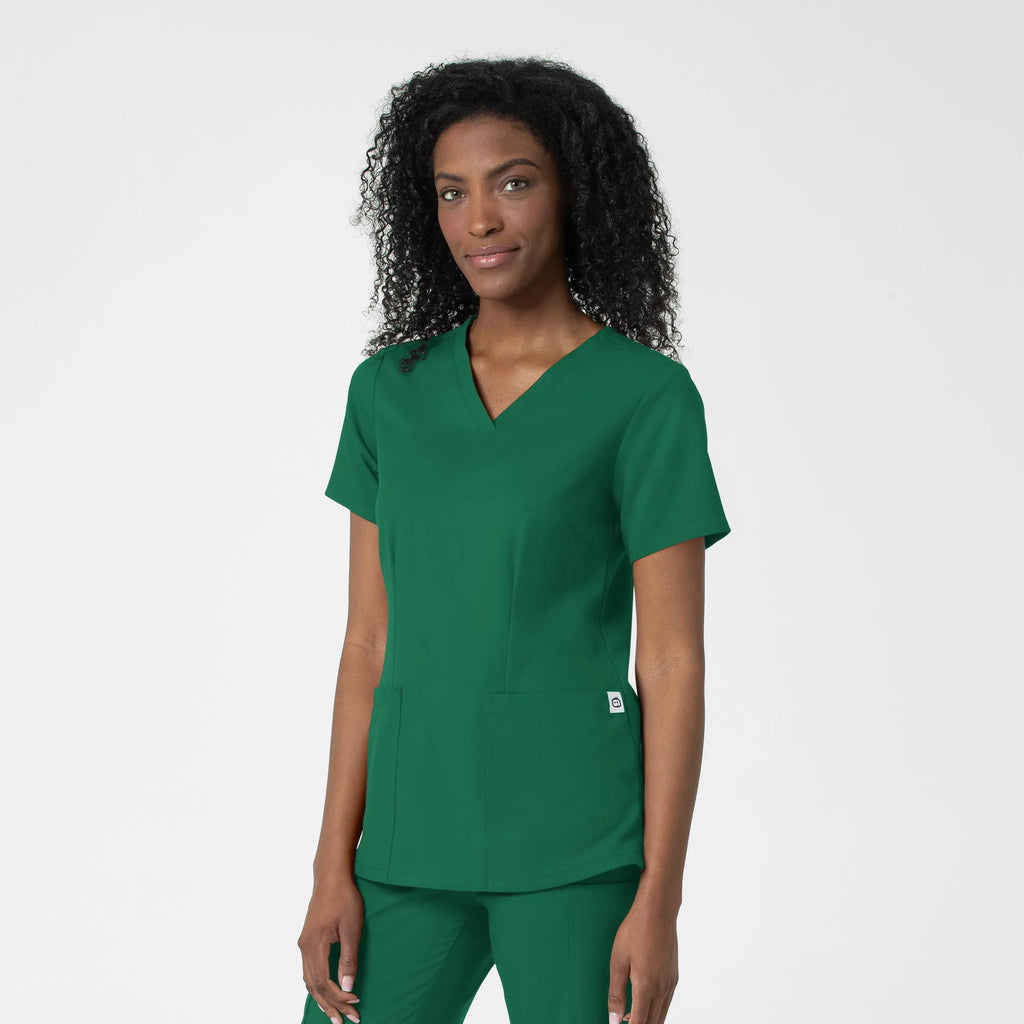 Wink Scrubs Women's Fitted 3-Pocket V-Neck Scrub Top Hunter | scrub-supply.com