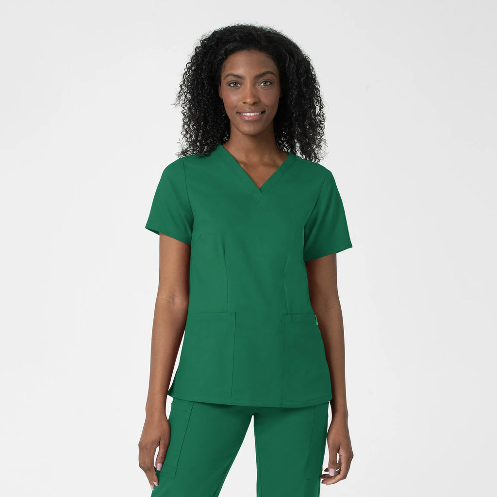 Wink Scrubs Women's Fitted 3-Pocket V-Neck Scrub Top Hunter | scrub-supply.com