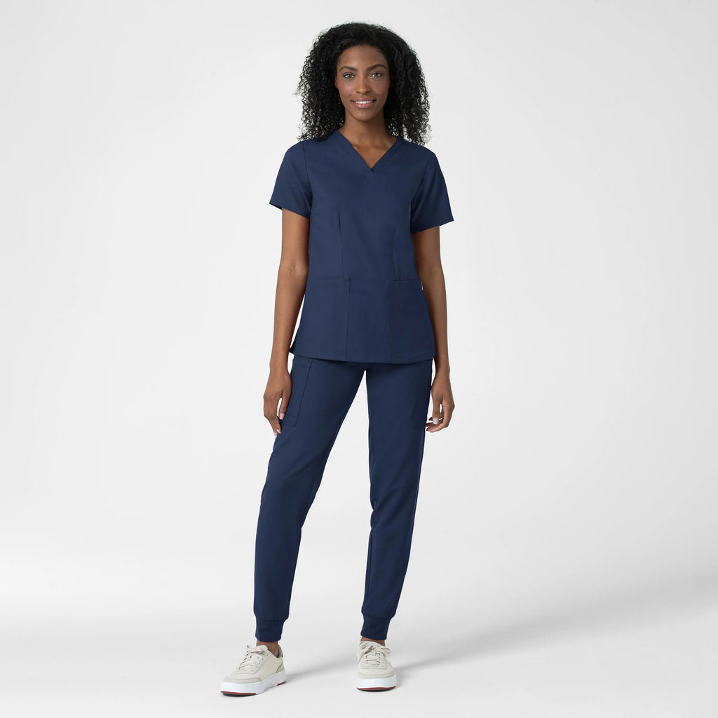 Wink Scrubs Women's Fitted 3-Pocket V-Neck Scrub Top Navy | scrub-supply.com