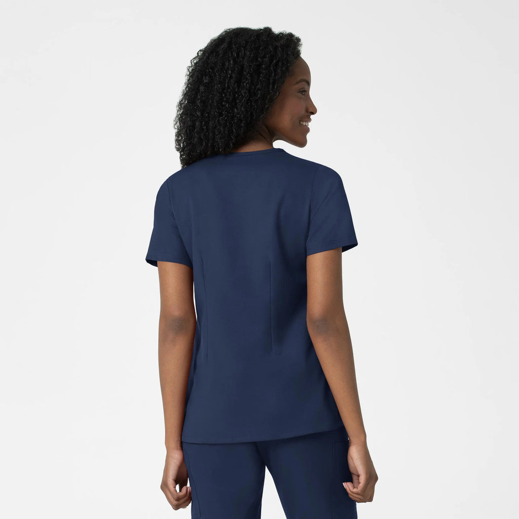 Wink Scrubs Women's Fitted 3-Pocket V-Neck Scrub Top Navy | scrub-supply.com