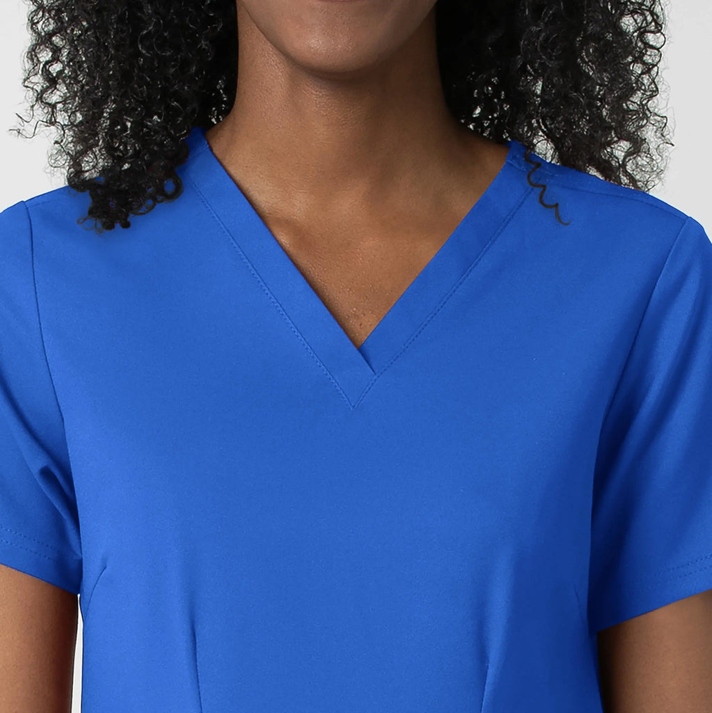 Wink Scrubs Women's Fitted 3-Pocket V-Neck Scrub Top Royal Blue | scrub-supply.com