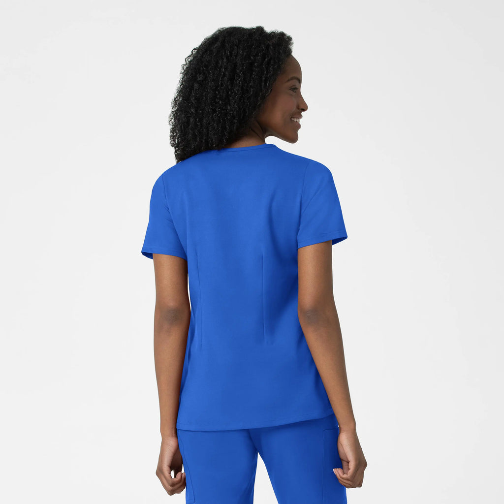 Wink Scrubs Women's Fitted 3-Pocket V-Neck Scrub Top Royal Blue | scrub-supply.com