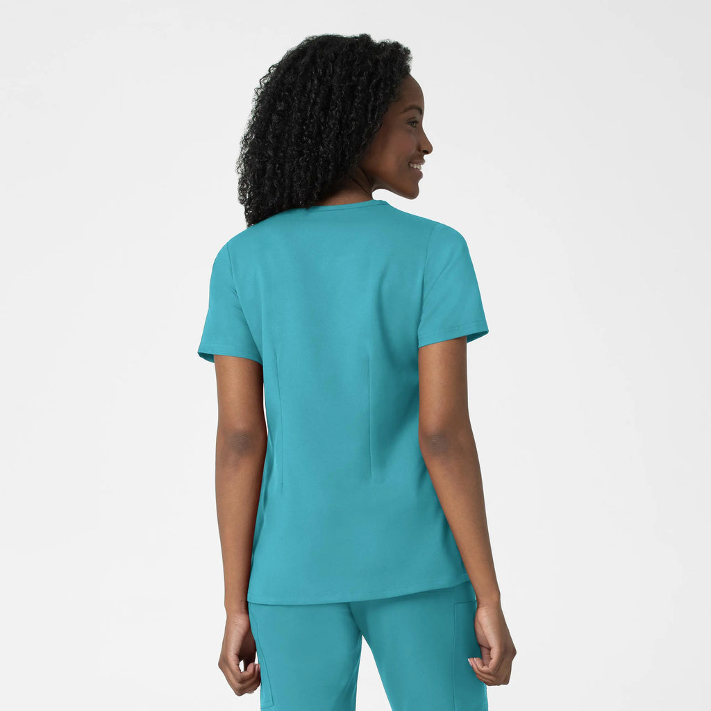 Wink Scrubs Women's Fitted 3-Pocket V-Neck Scrub Top Teal | scrub-supply.com