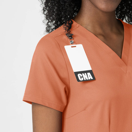 Wink Scrubs Women's Fitted 3-Pocket V-Neck Scrub Top Terracotta | scrub-supply.com