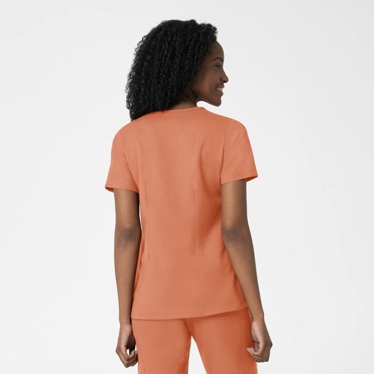 Wink Scrubs Women's Fitted 3-Pocket V-Neck Scrub Top Terracotta | scrub-supply.com