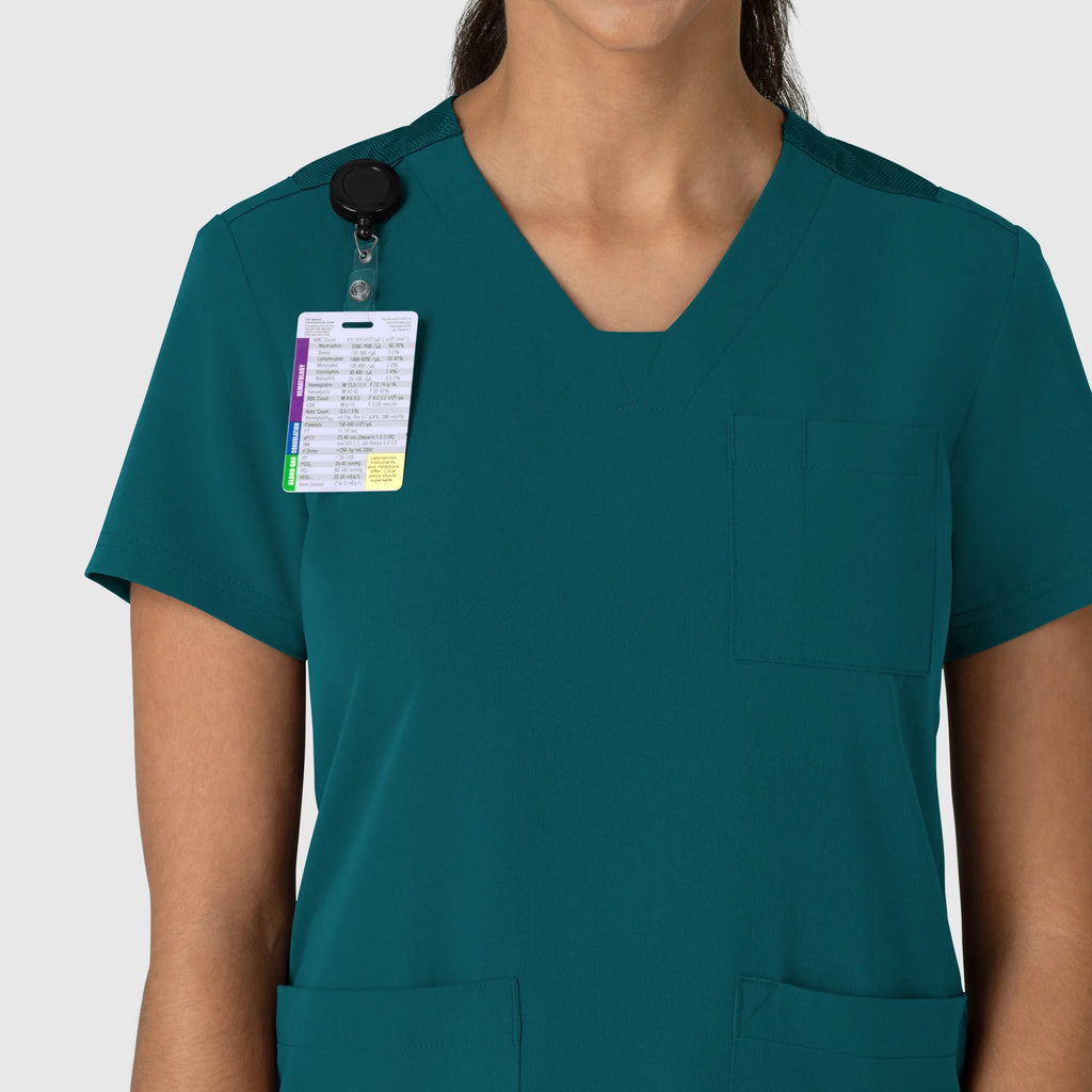 Wink Scrubs Women's Nova Flex-n-Reach V-Neck Scrub Top Caribbean Blue | scrub-supply.com