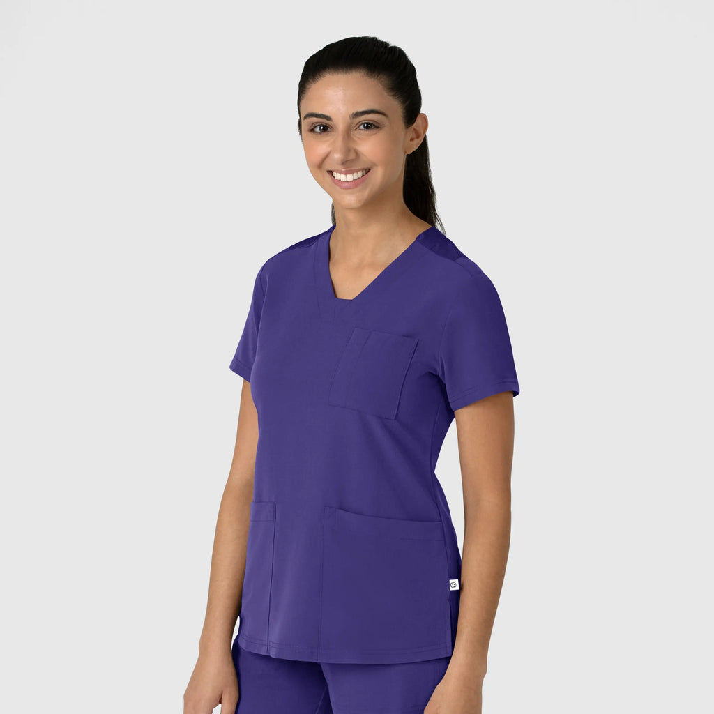 Wink Scrubs Women's Nova Flex-n-Reach V-Neck Scrub Top Grape | scrub-supply.com