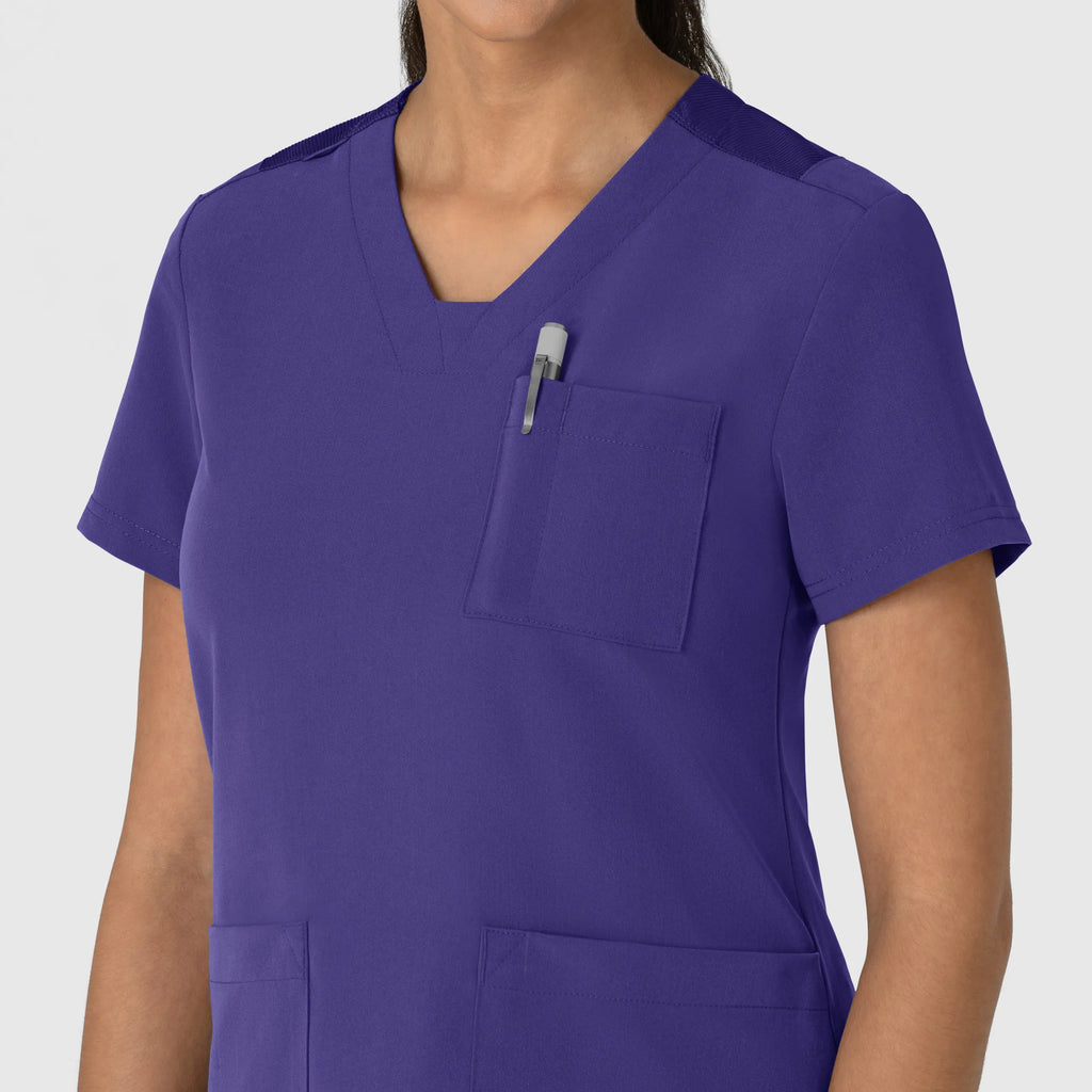 Wink Scrubs Women's Nova Flex-n-Reach V-Neck Scrub Top Grape | scrub-supply.com