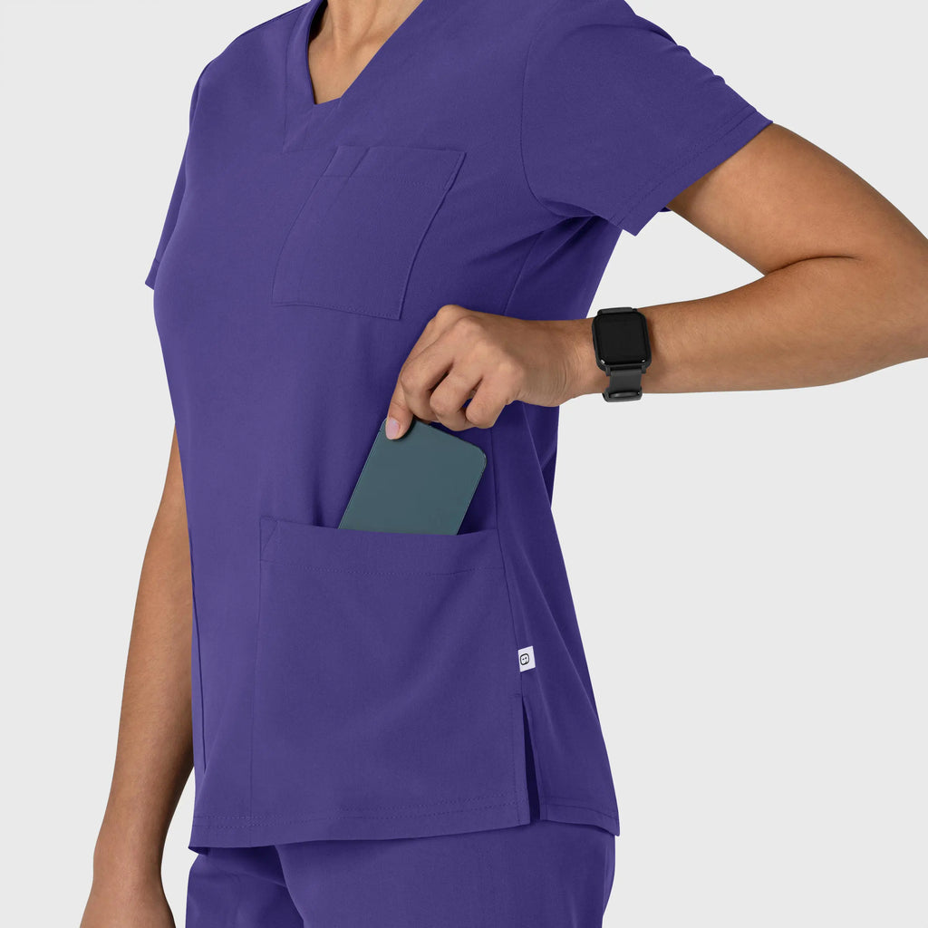 Wink Scrubs Women's Nova Flex-n-Reach V-Neck Scrub Top Grape | scrub-supply.com