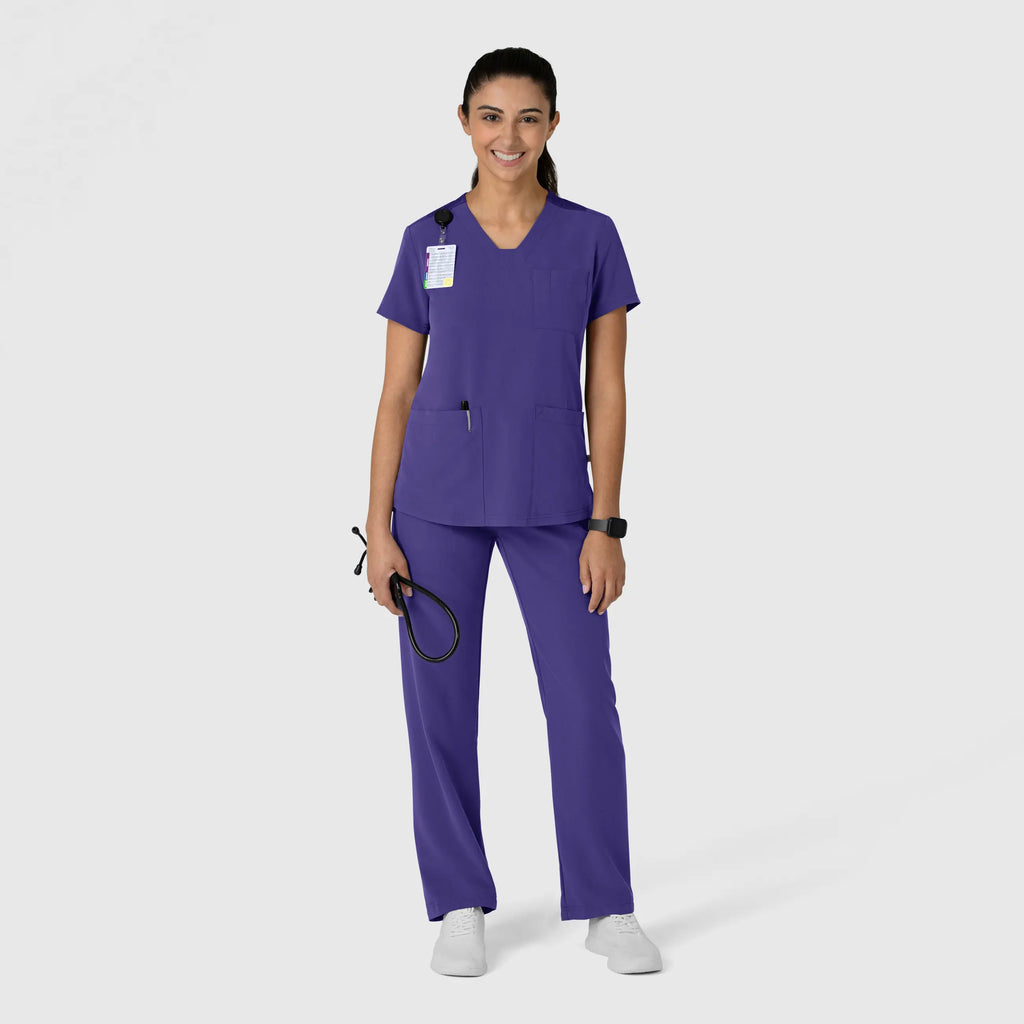 Wink Scrubs Women's Nova Flex-n-Reach V-Neck Scrub Top Grape | scrub-supply.com