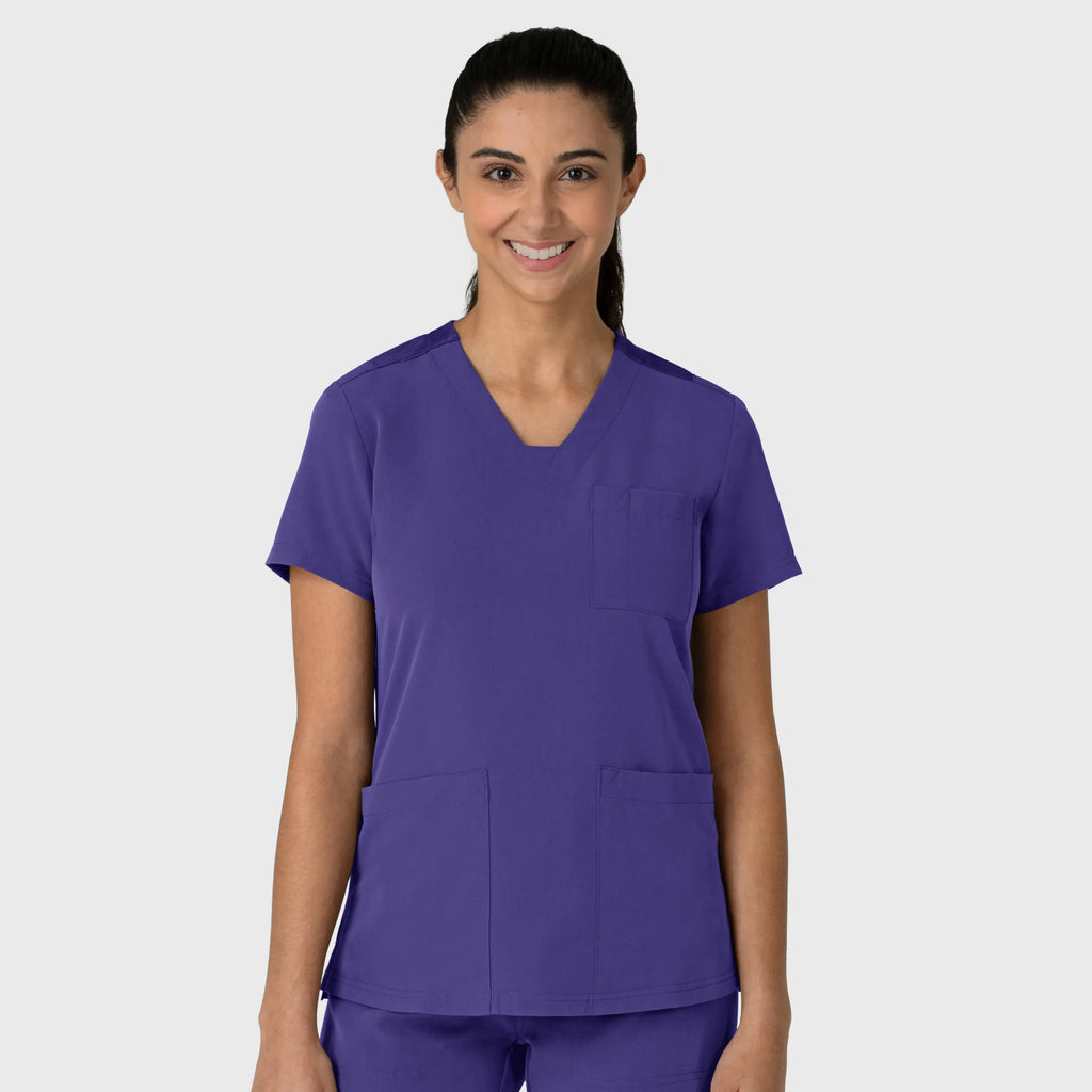 Wink Scrubs Women's Nova Flex-n-Reach V-Neck Scrub Top Grape | scrub-supply.com