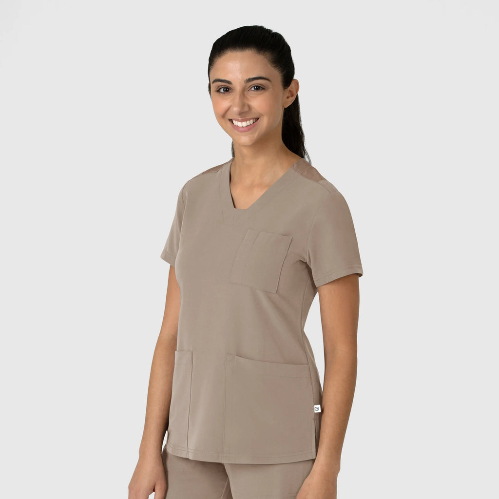 Wink Scrubs Women's Nova Flex-n-Reach V-Neck Scrub Top Haze | scrub-supply.com