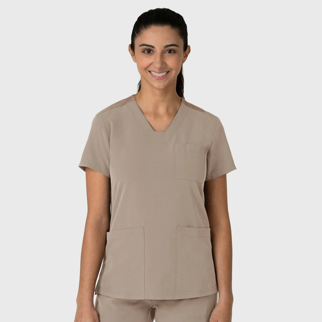 Wink Scrubs Women's Nova Flex-n-Reach V-Neck Scrub Top Haze | scrub-supply.com